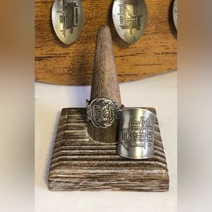 Spoon Ring, Handcrafted American Heritage; Michigan. Size 10. Detailed Engraving